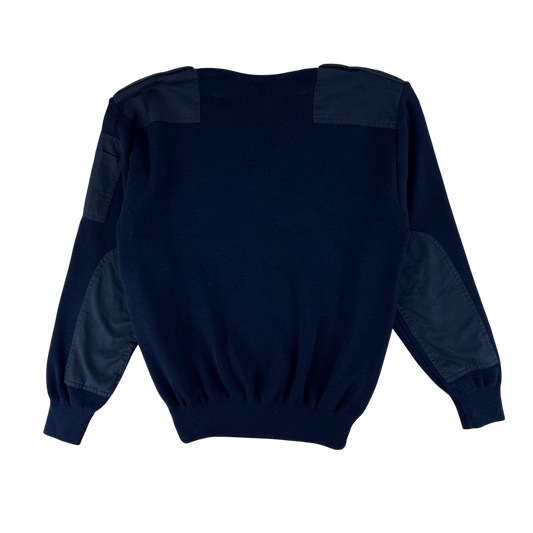 Dutch Navy Blue V Neck Pullover Jumper - Large