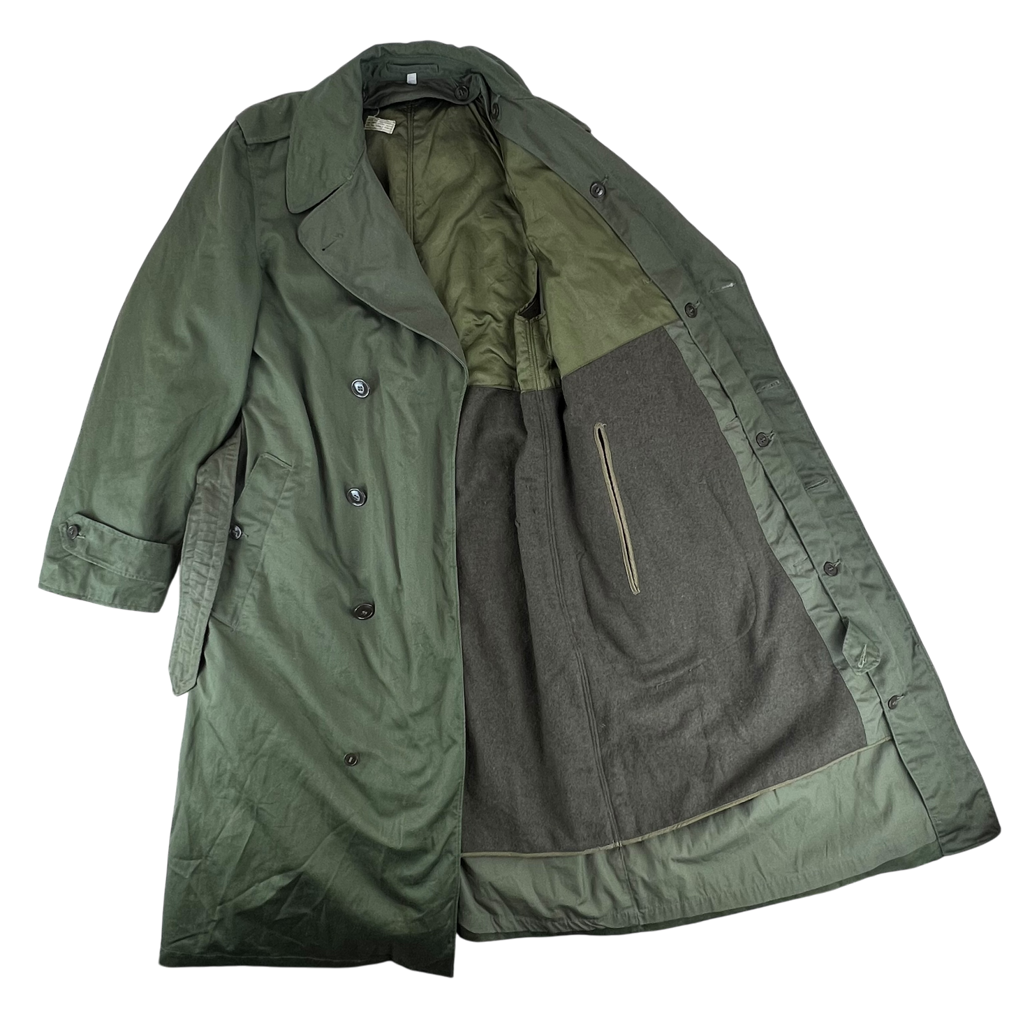 US Army Olive Green Overcoat w Winter Liner - Medium