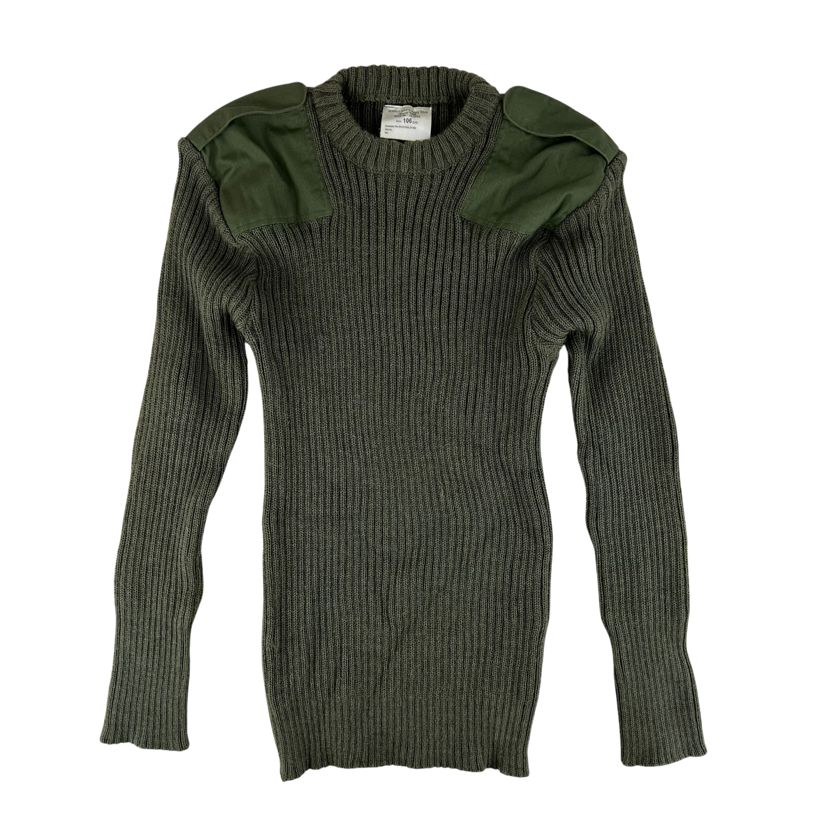 British Army Olive Green Pullover Jumper - Large 106cm