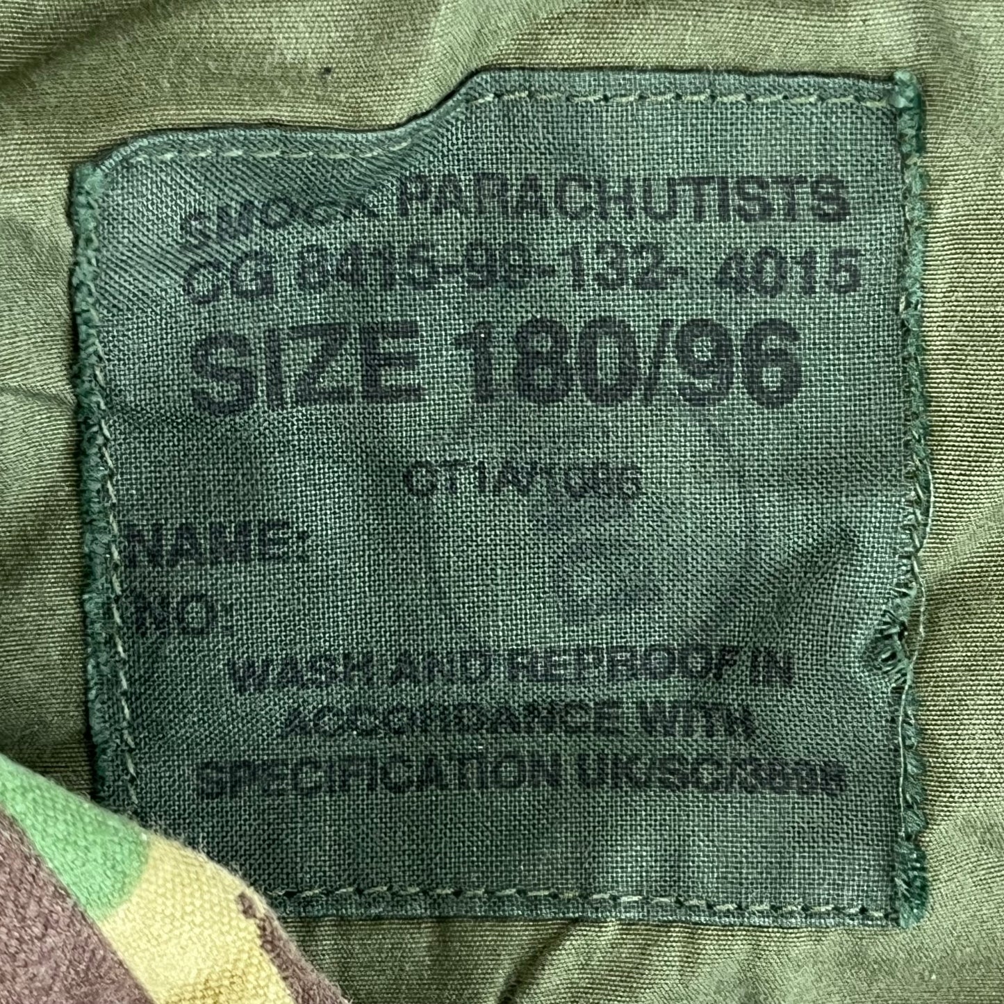 British Army 84 Pattern Woodland DPM Camo Parachutist's Smock - Medium 180/96