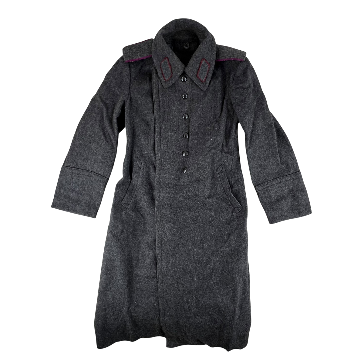 Bulgarian People's Army 80s Grey Wool Greatcoat - Medium