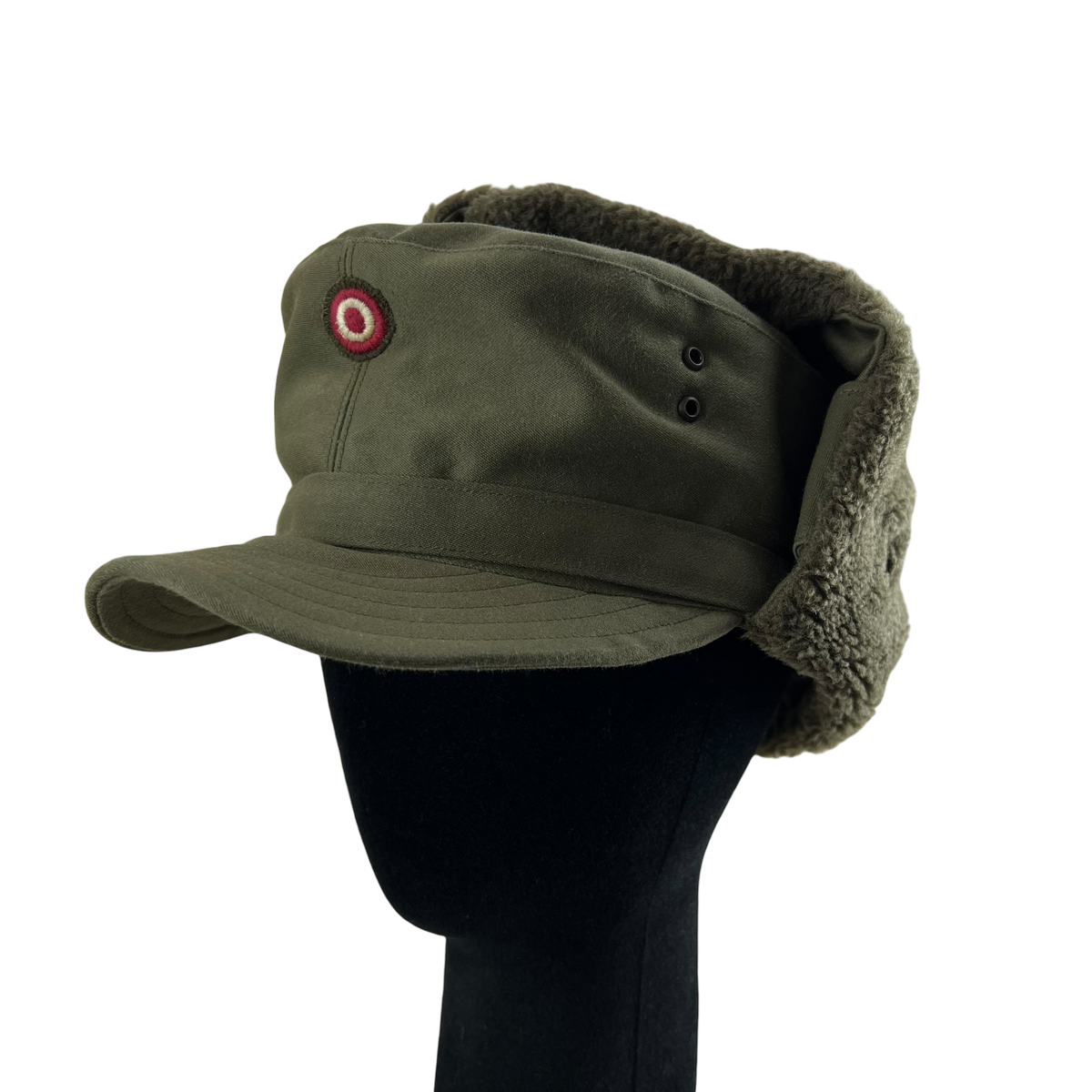 Austrian Army Olive Drab Cold Weather Trapper Cap - Medium / Large
