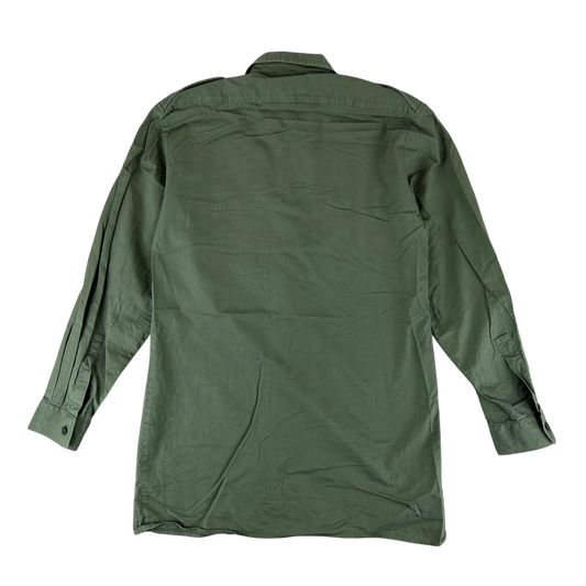 British Army Mens Olive Green Cotton Shirt Long Sleeve - Large 38/40