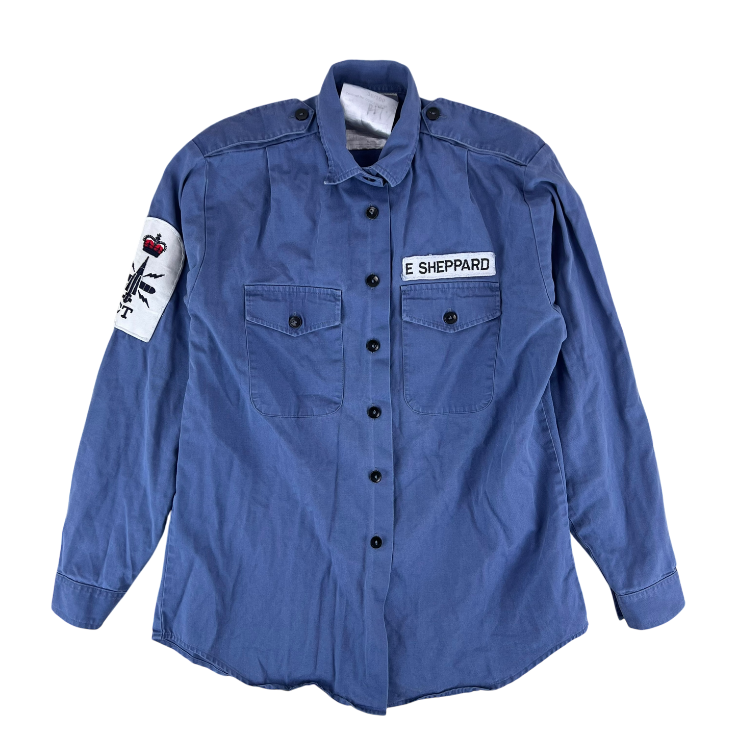 British Royal Navy 72 Pattern Working Woman's Blue Long Sleeve Shirt - Medium 36/100
