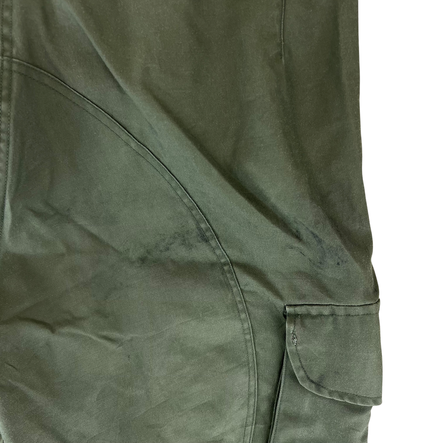 Canadian Army 70's Green Windproof Cotton & Nylon Trousers - W35 L29.5