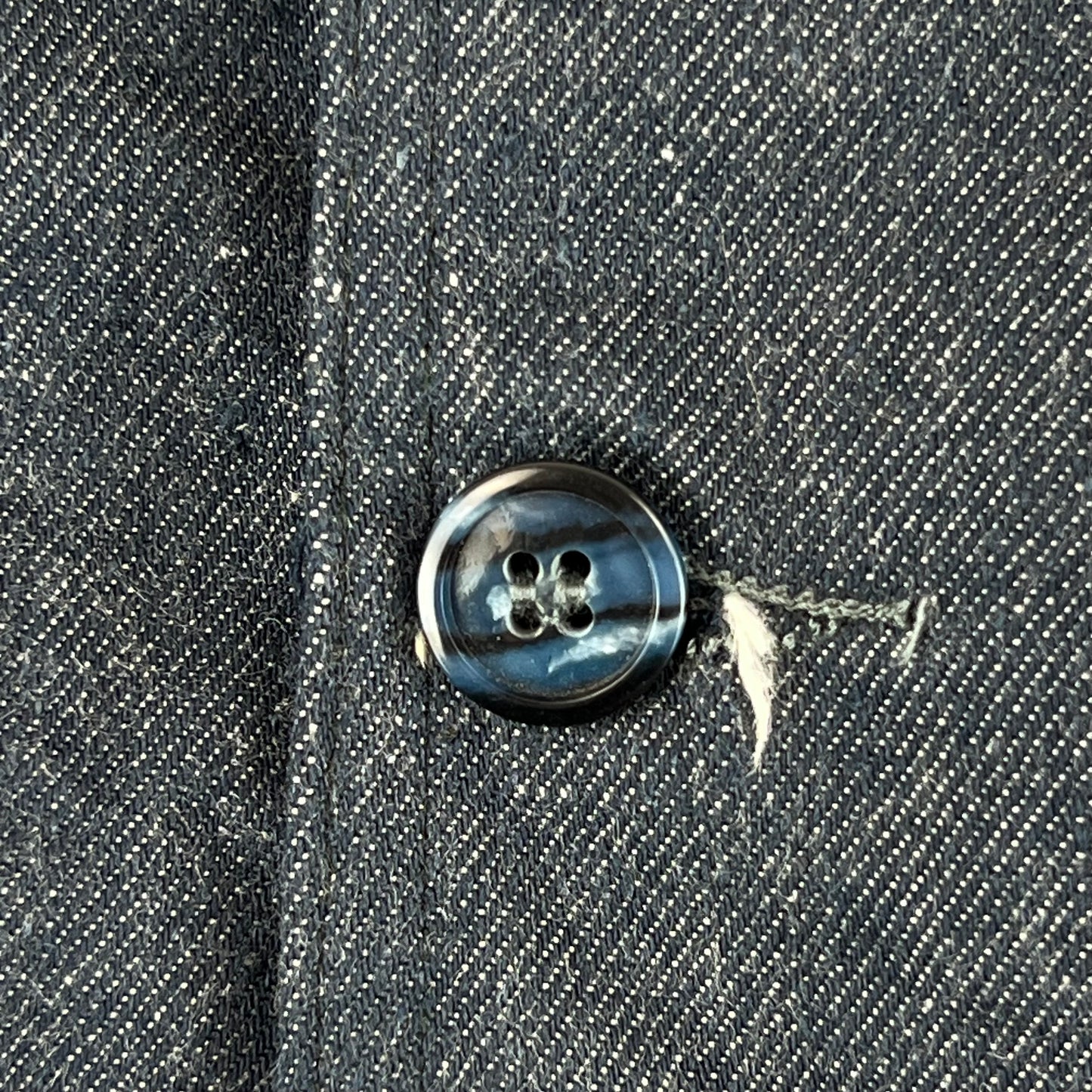 French Army Navy 70s Vintage Denim Chore Jacket - Small