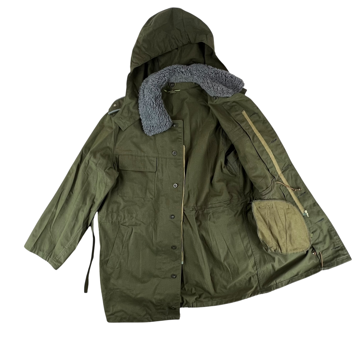 Czechoslovak Army M85 Field Parka Olive Green w/ Belt - Large