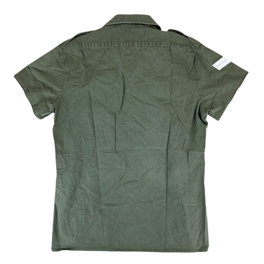 British Army Mens Olive Green Cotton Shirt Short Sleeve - Large