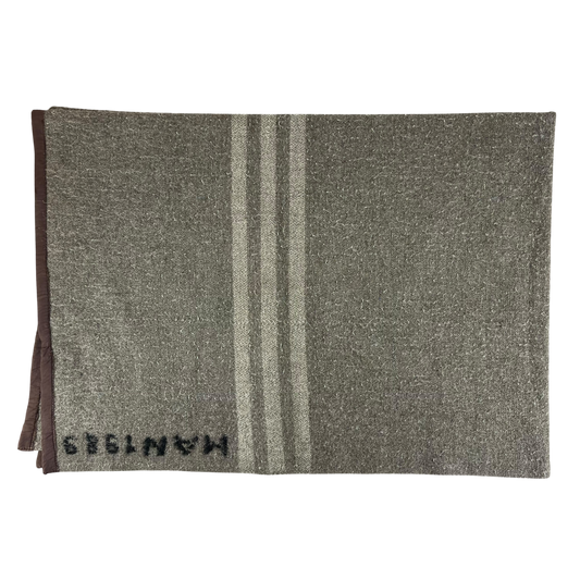 Romanian Army Oatmeal Brown Wool Blanket