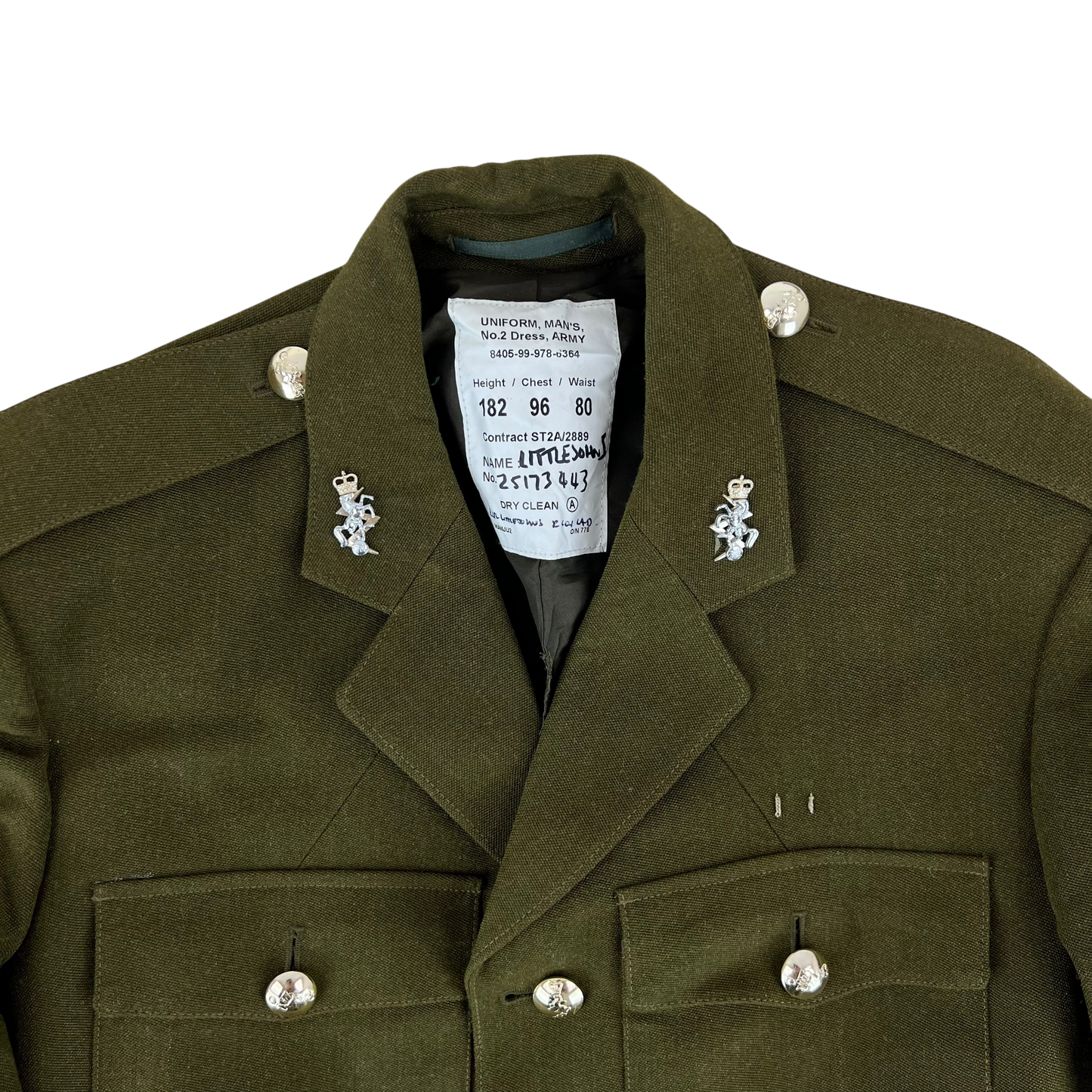 British Army 1980 Pattern No. 2 Olive Green Dress Jacket - REME - Medium 182/96