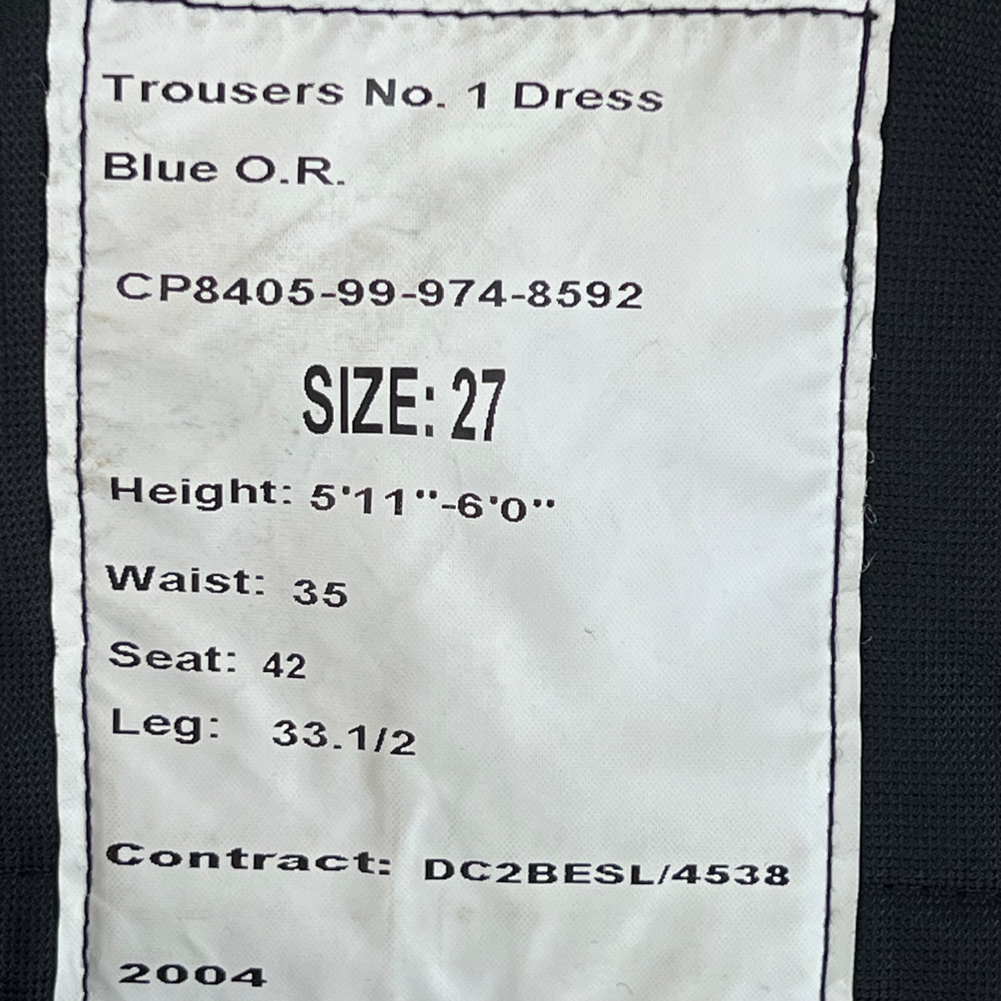 British Army No1 Blues Dress Trousers - Light Infantry / Rifles - W36 L33