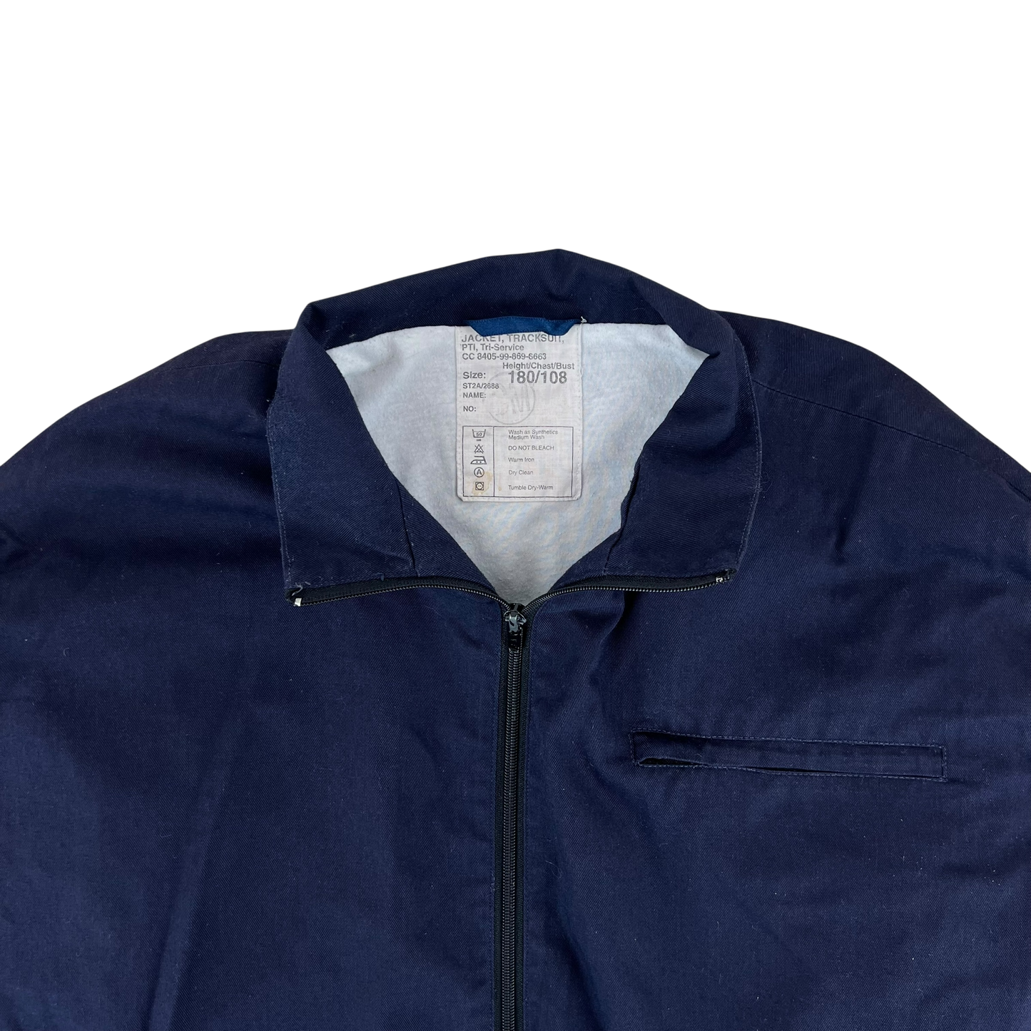 British Army / Tri-Services Navy Blue PTI Tracksuit Top Jacket - Large 180/108