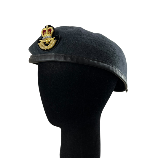 British RAF Beret w/ Officer's Badge - Medium 58cm