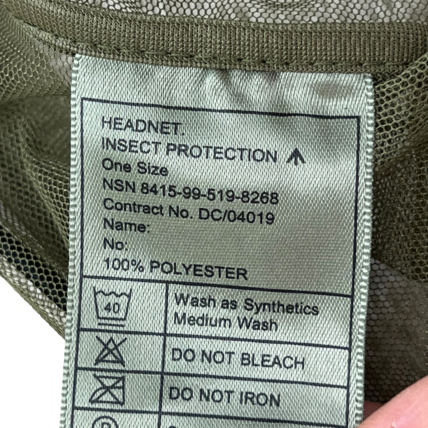 British Army Olive Green Insect Headnet Cover