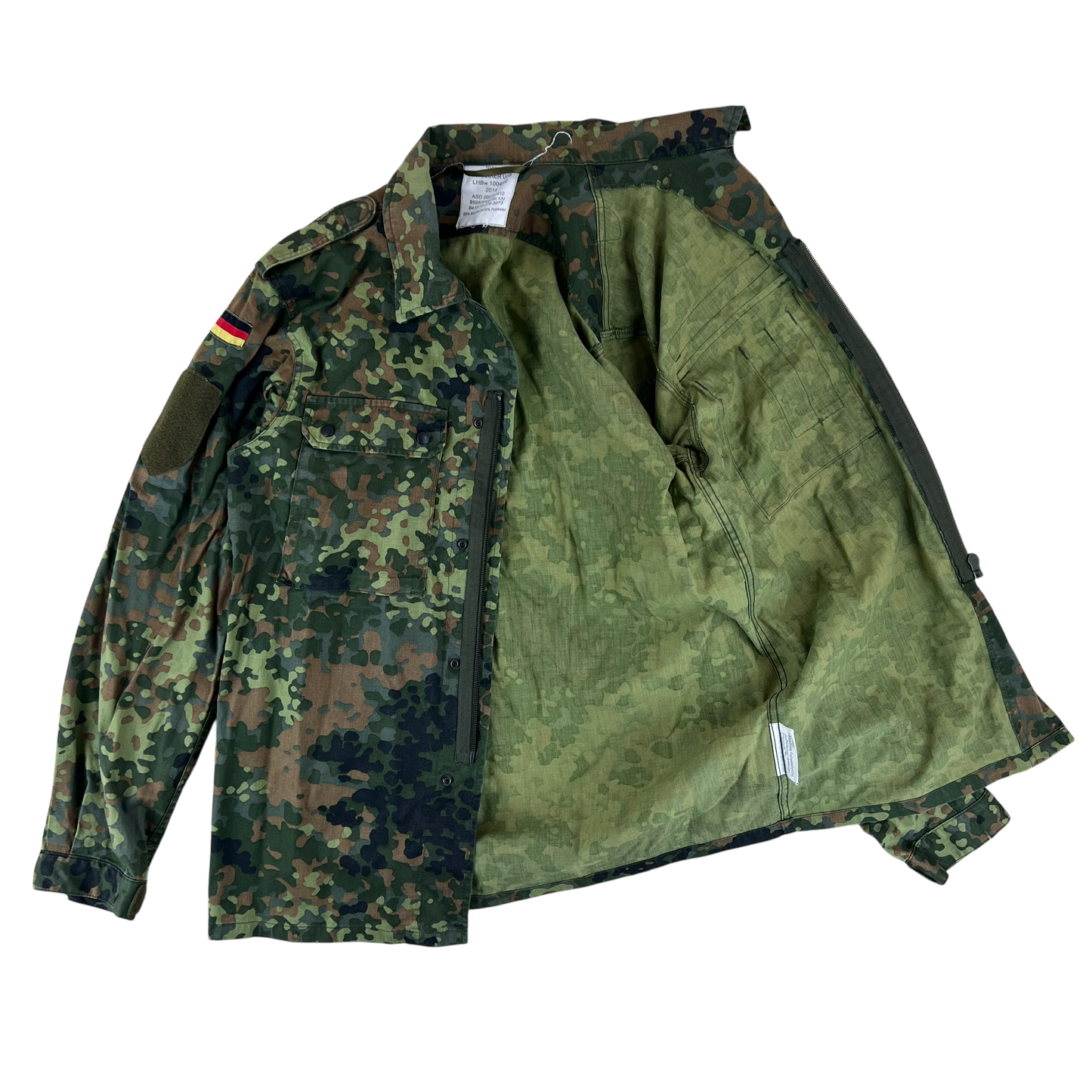 German Army Flecktarn Camouflage Long Sleeve Field Shirt - Large GrNr 13