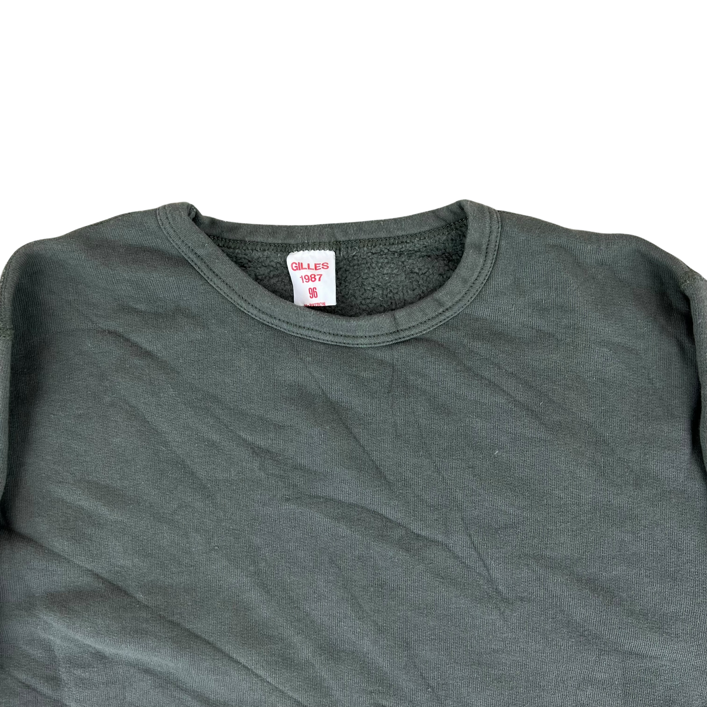 French Army Sweatshirt / Thermal T Shirt Pullover 80s Sage Grey - Medium