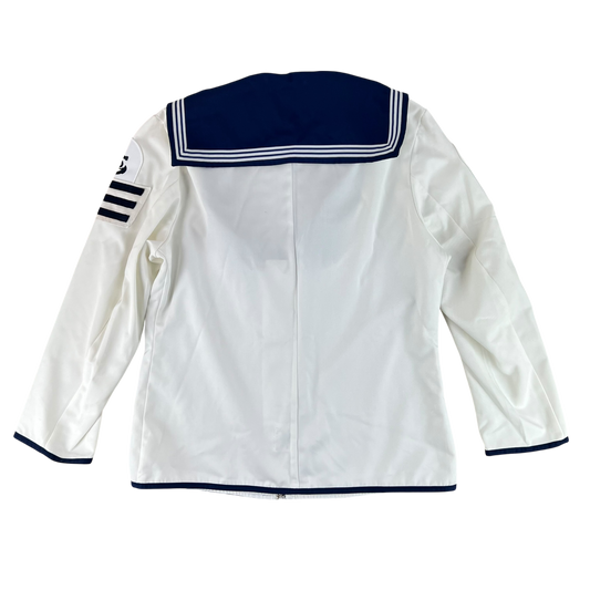 British Royal Navy Class II White Jumper Sailor's Top - Large 176/116