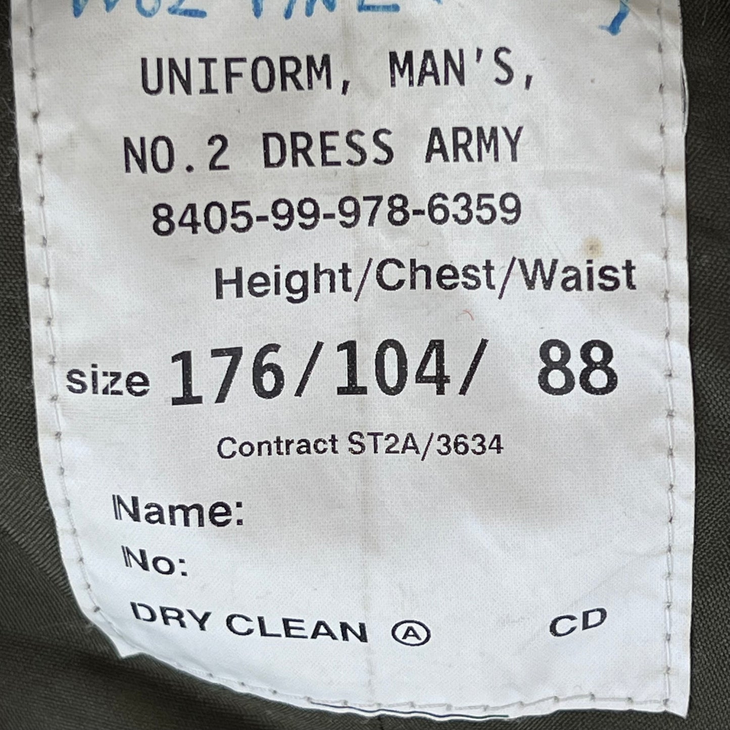 British Army 1980 Pattern No. 2 Olive Green Dress Jacket - RLC - Medium 176/104