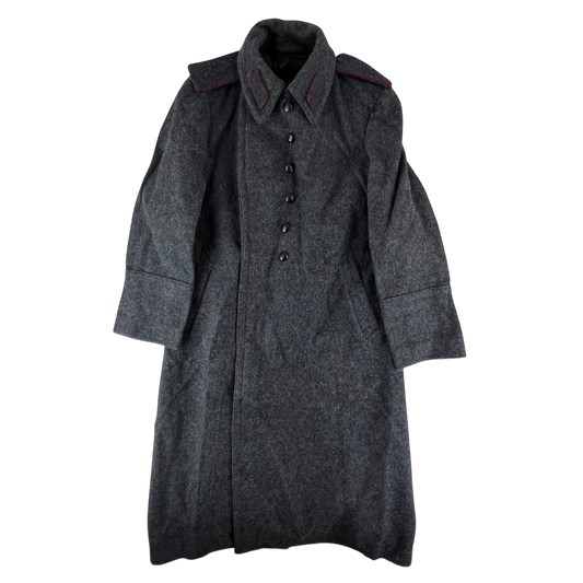 Bulgarian People's Army 50s Grey Wool Greatcoat - Small