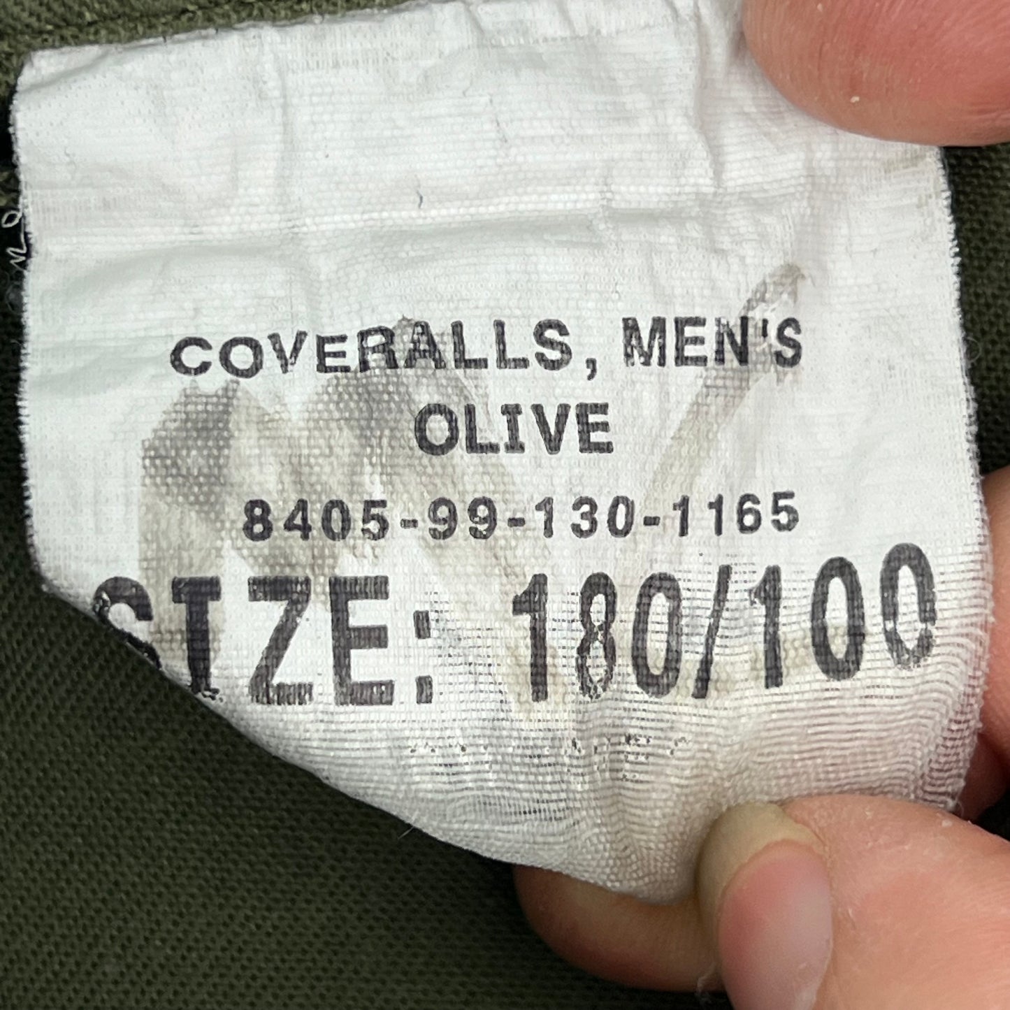 British Army Cotton Work Coveralls Olive Green w/ Patch - Medium 180/100