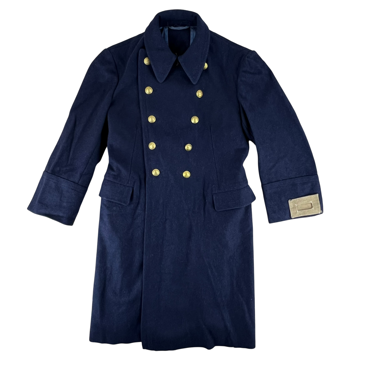 Romanian People's Navy 80s Blue Wool Greatcoat - Medium