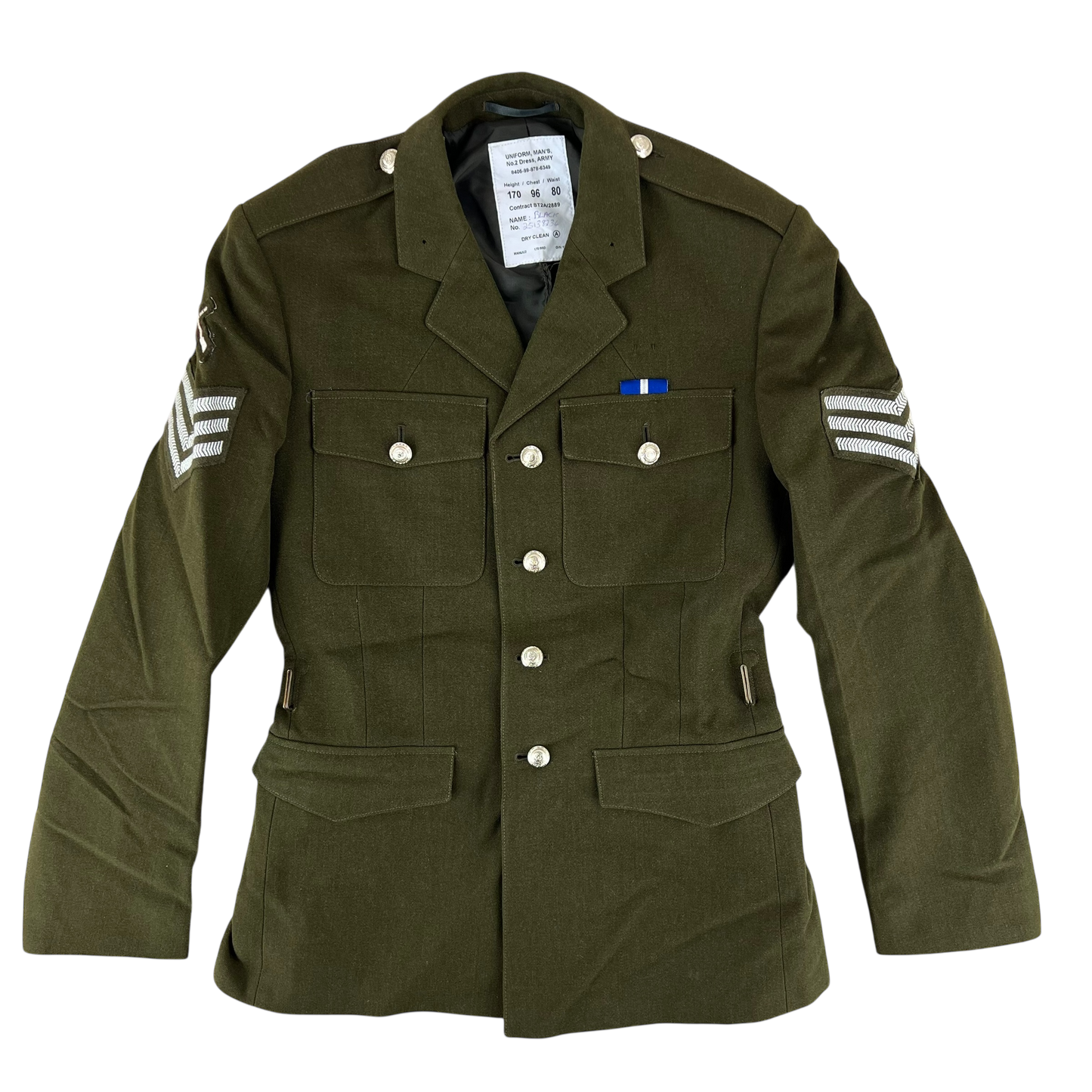 British Army 1980 Pattern No. 2 Olive Green Dress Jacket - RLC - Medium 170/96