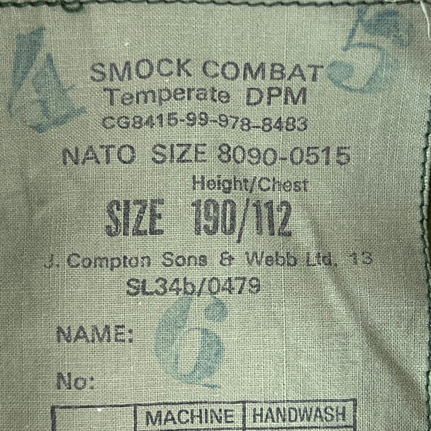 British Army 84 Pattern Woodland DPM Camo Combat Smock - Large 190/112