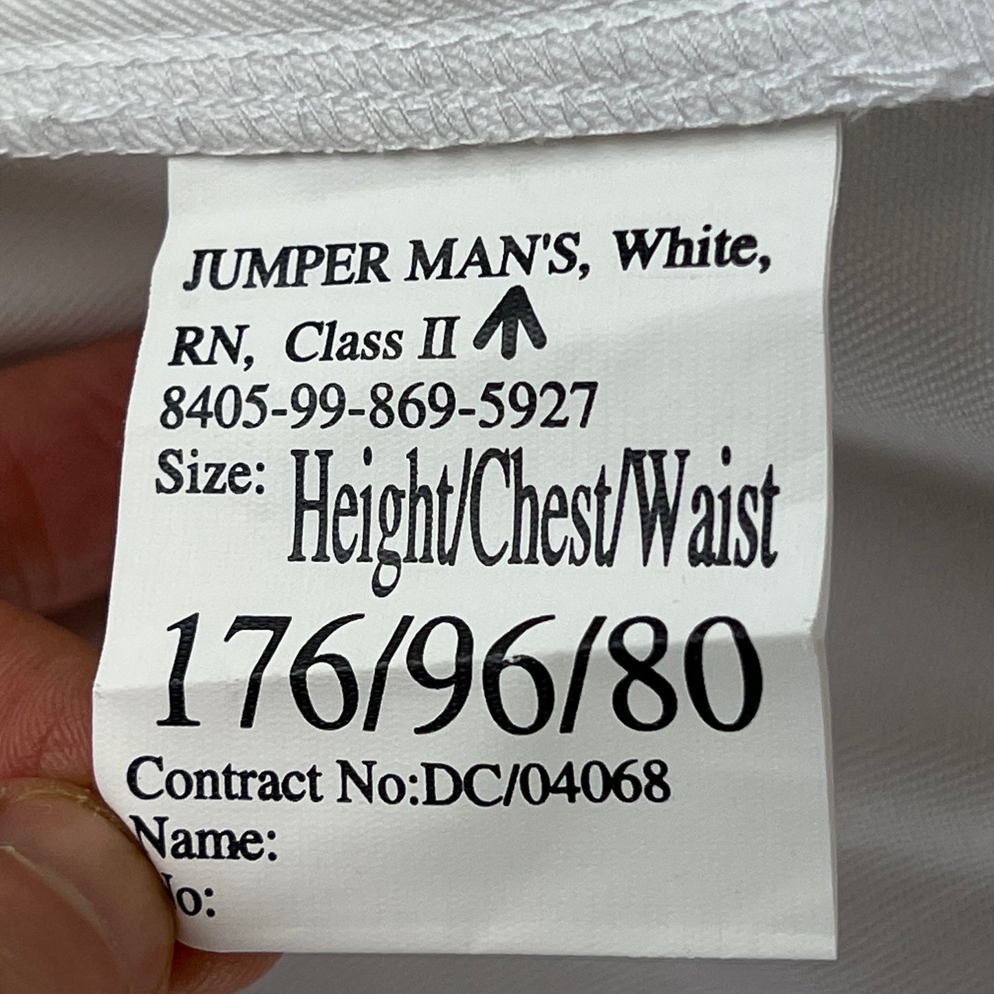 British Royal Navy Class II White Jumper Sailor's Top - Medium 176/96