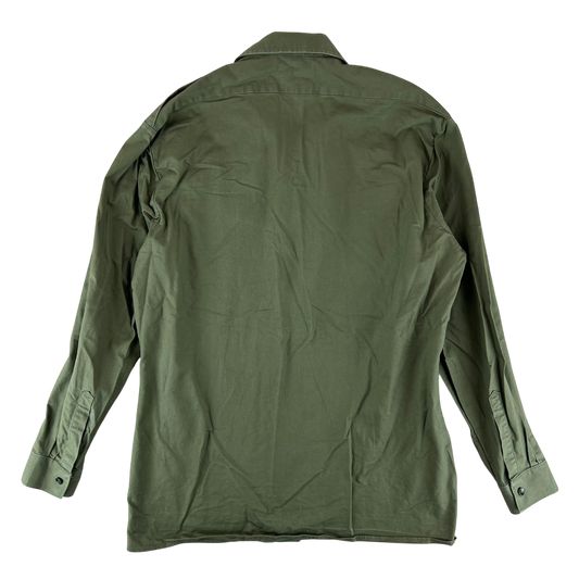 British Army Mens Olive Green Cotton Shirt Long Sleeve - X Large