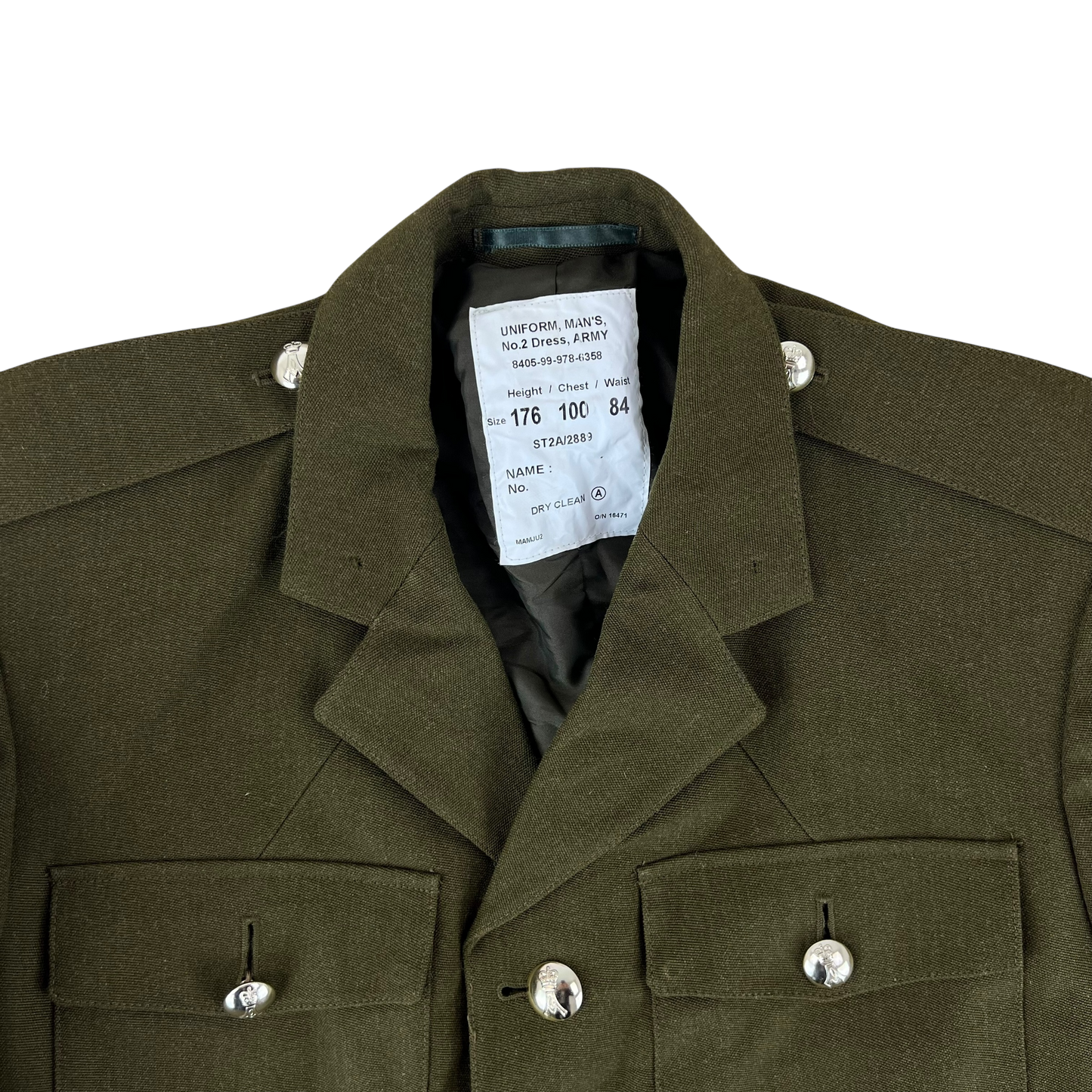 British Army 1980 Pattern No. 2 Olive Green Dress Jacket - QARANC - Medium 176/100