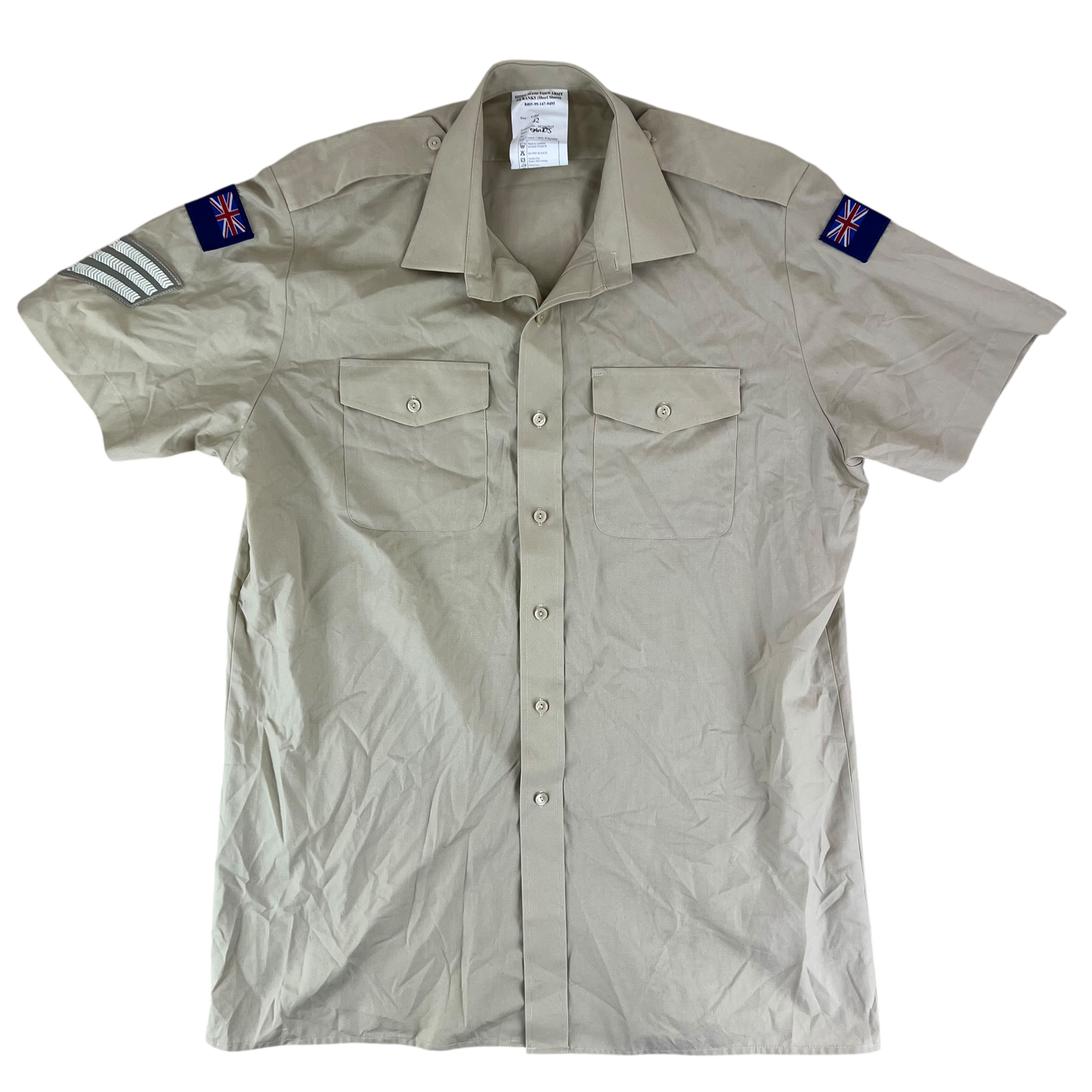 British Army Mens Fawn Shirt Short Sleeve - Large C42