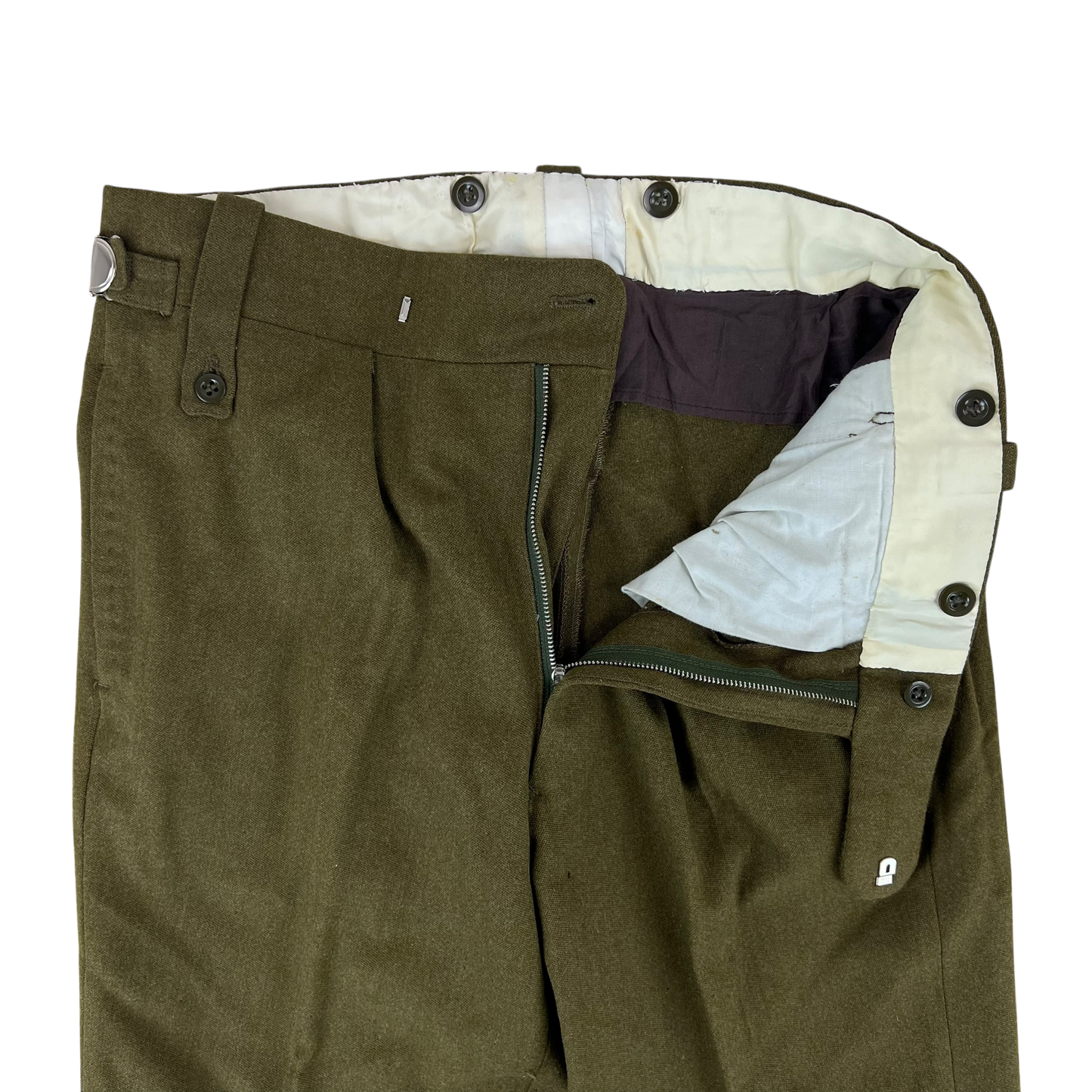 British Army 60s No. 2 Khaki Green Dress Trousers - W34 L28.5