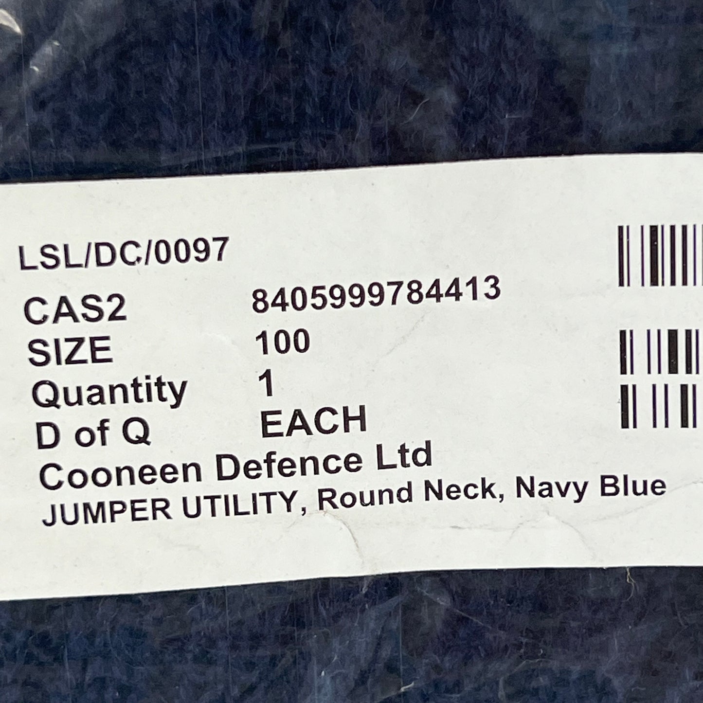 British Royal Navy Wool Crew Neck Pullover Jersey Jumper - Medium 100cm