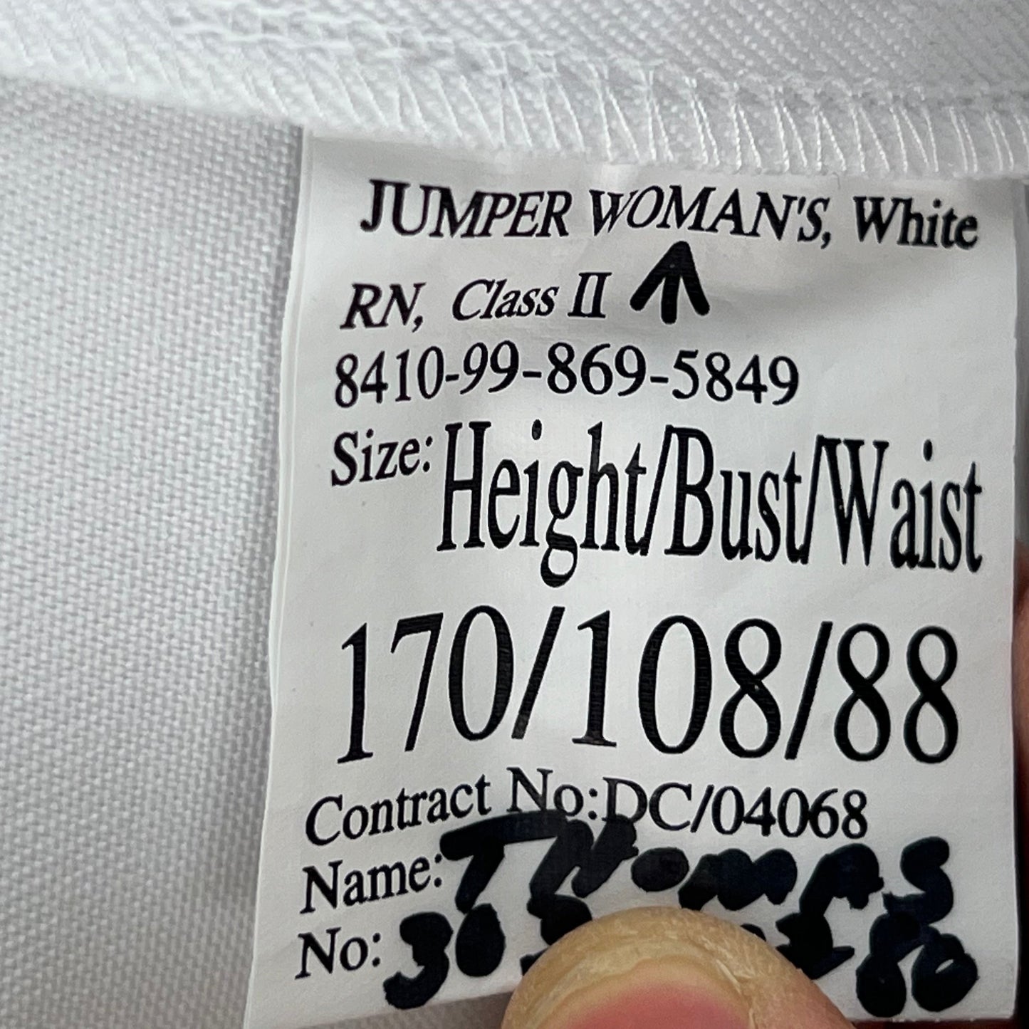 British Royal Navy Women's Class II White Jumper Sailor's Top - Large 170/108