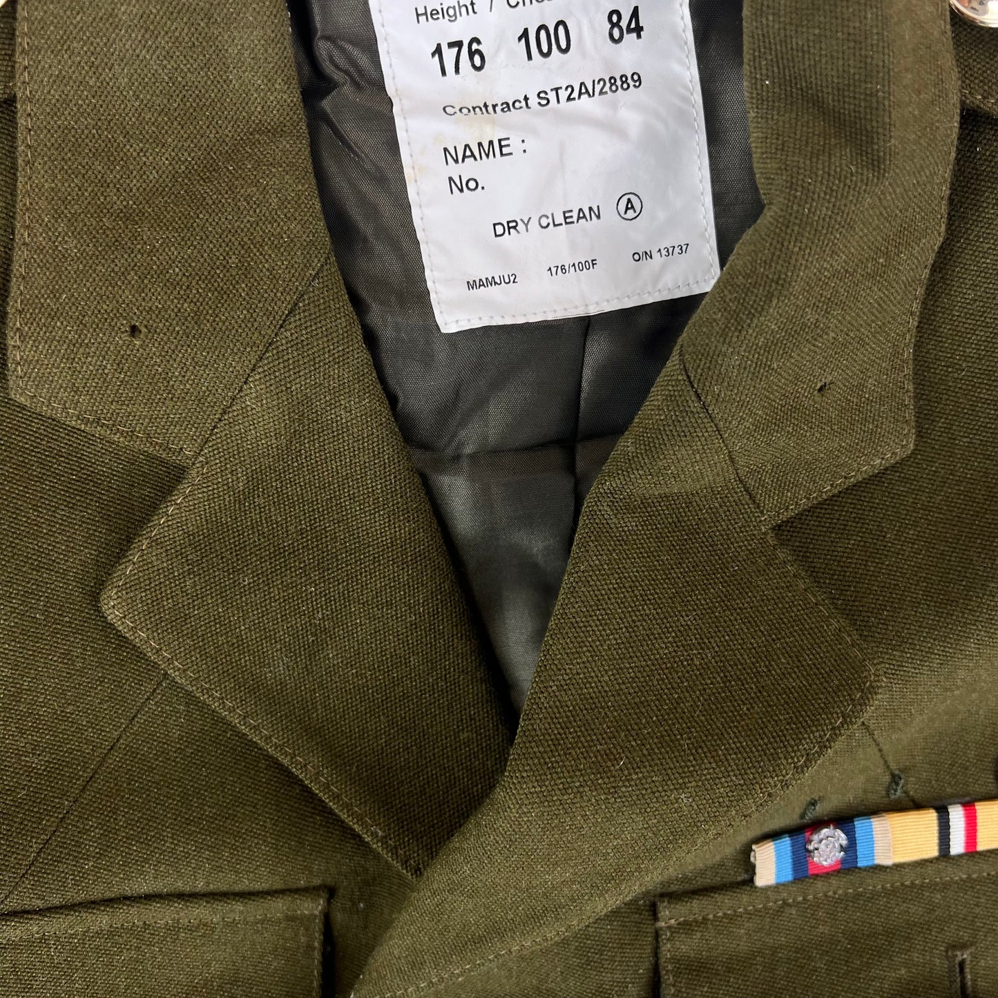 British Army 1980 Pattern No. 2 Olive Green Dress Jacket - RAVC - Medium 176/100