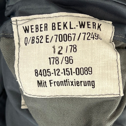 German Army Grey Dress Jacket Logistics Corps Uniform - Medium