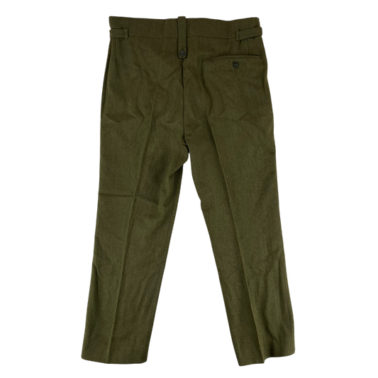 British Army 60s No. 2 Khaki Green Dress Trousers - W34 L28.5
