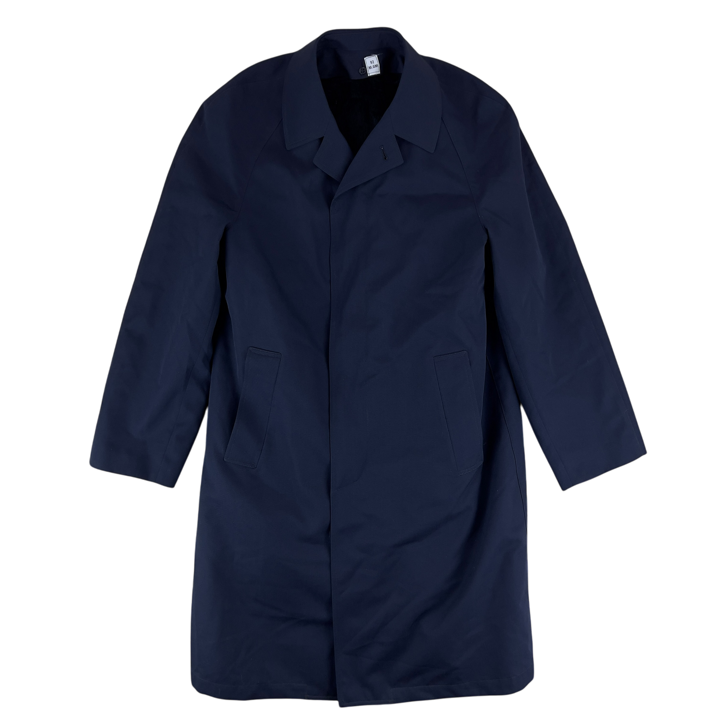 French Navy Gabardine Trenchcoat w/ Fur Liner - Medium