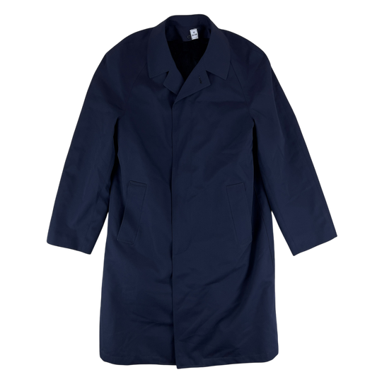 French Navy Gabardine Trenchcoat w/ Fur Liner - Medium