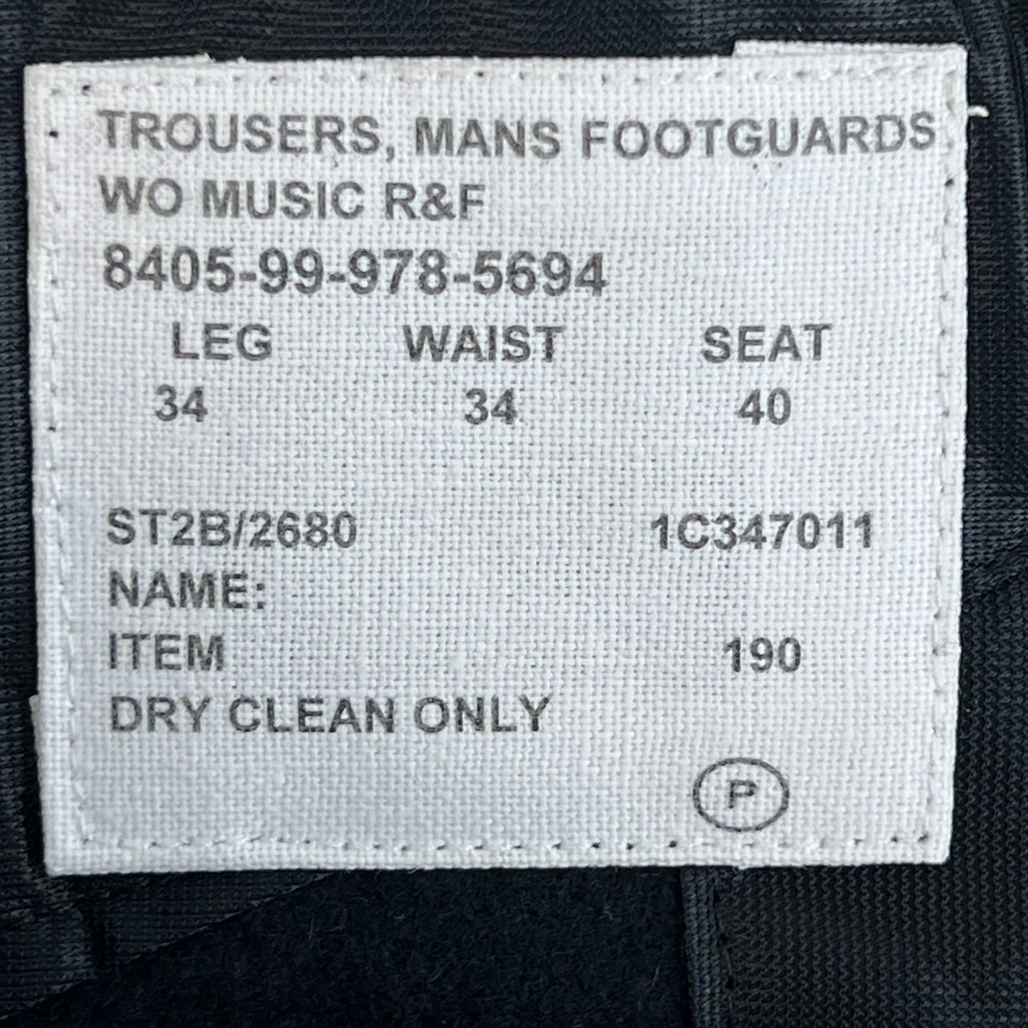 British Army No 1 Dress Footguards WO Musician's R&F Trousers - W34 L33.5