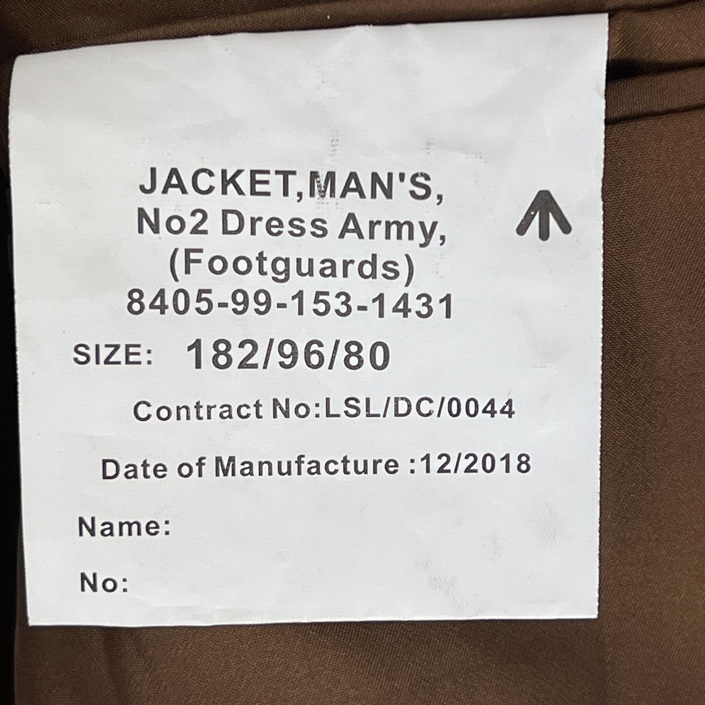 British Army No. 2 FAD Dress Jacket - Coldstream Guards - Medium 182/96