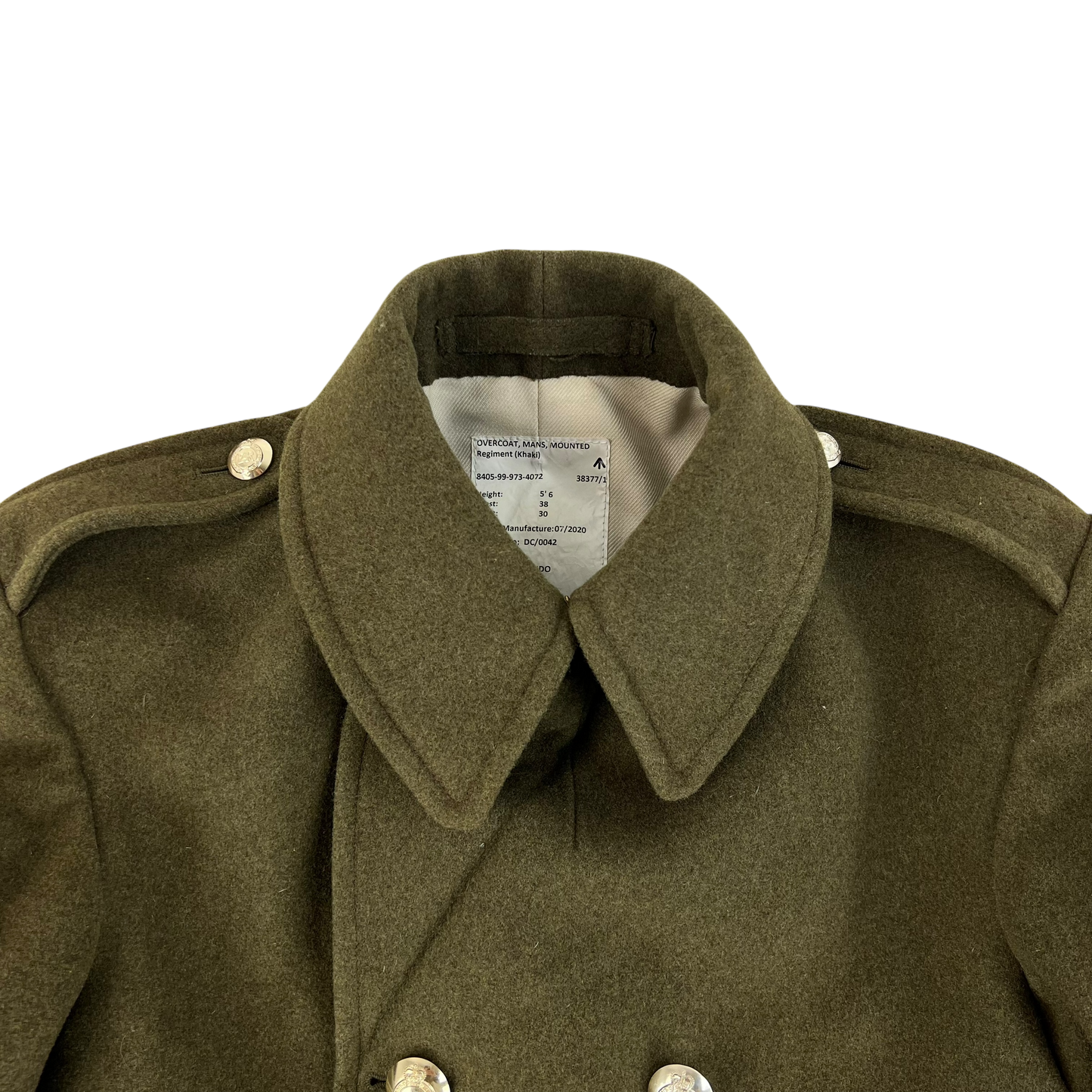 British Army Khaki Wool Greatcoat - Colonels & Brigadiers - Medium