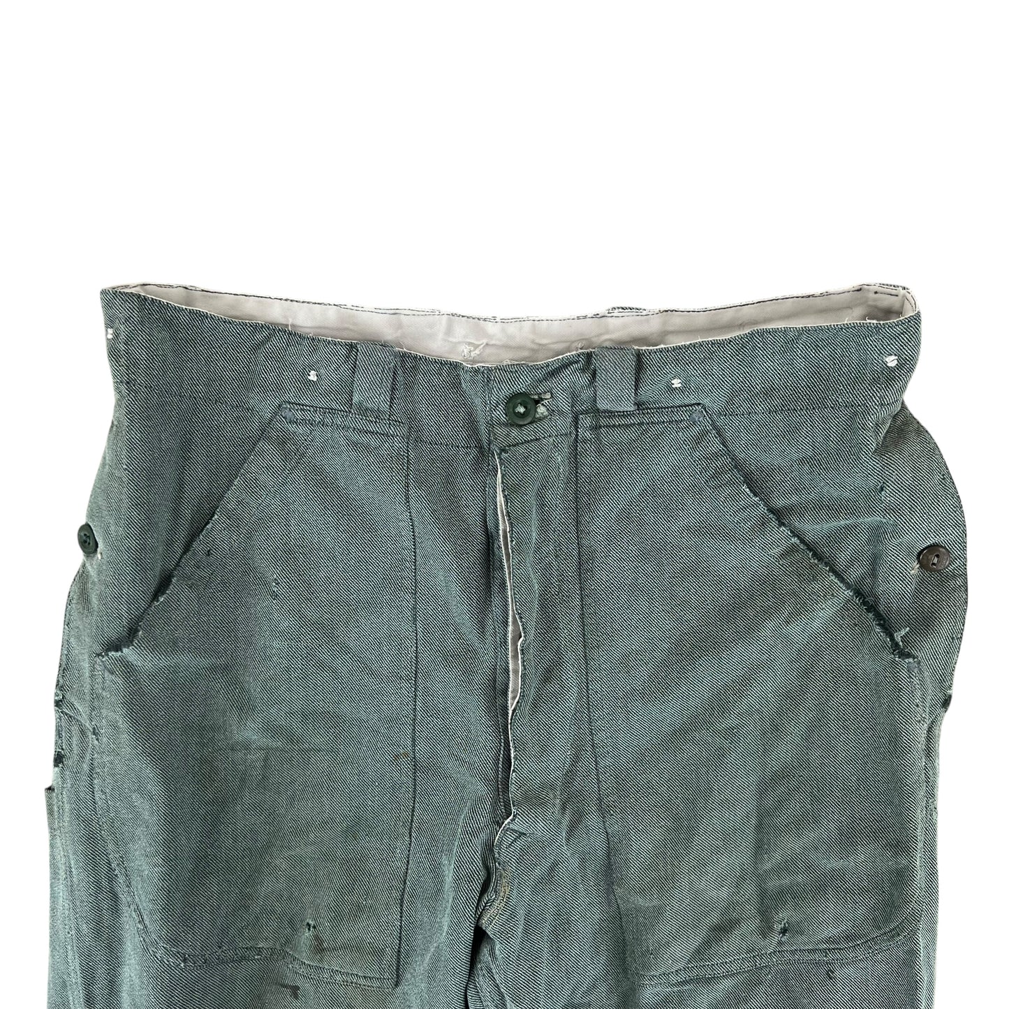 Swiss Army 60s Sage Green Denim Work Trousers - W36 L26