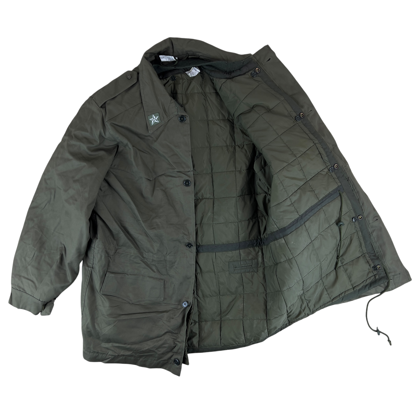 Italian Army Roma 75 Olive Green Drab Parka w/ Winter Liner - Large