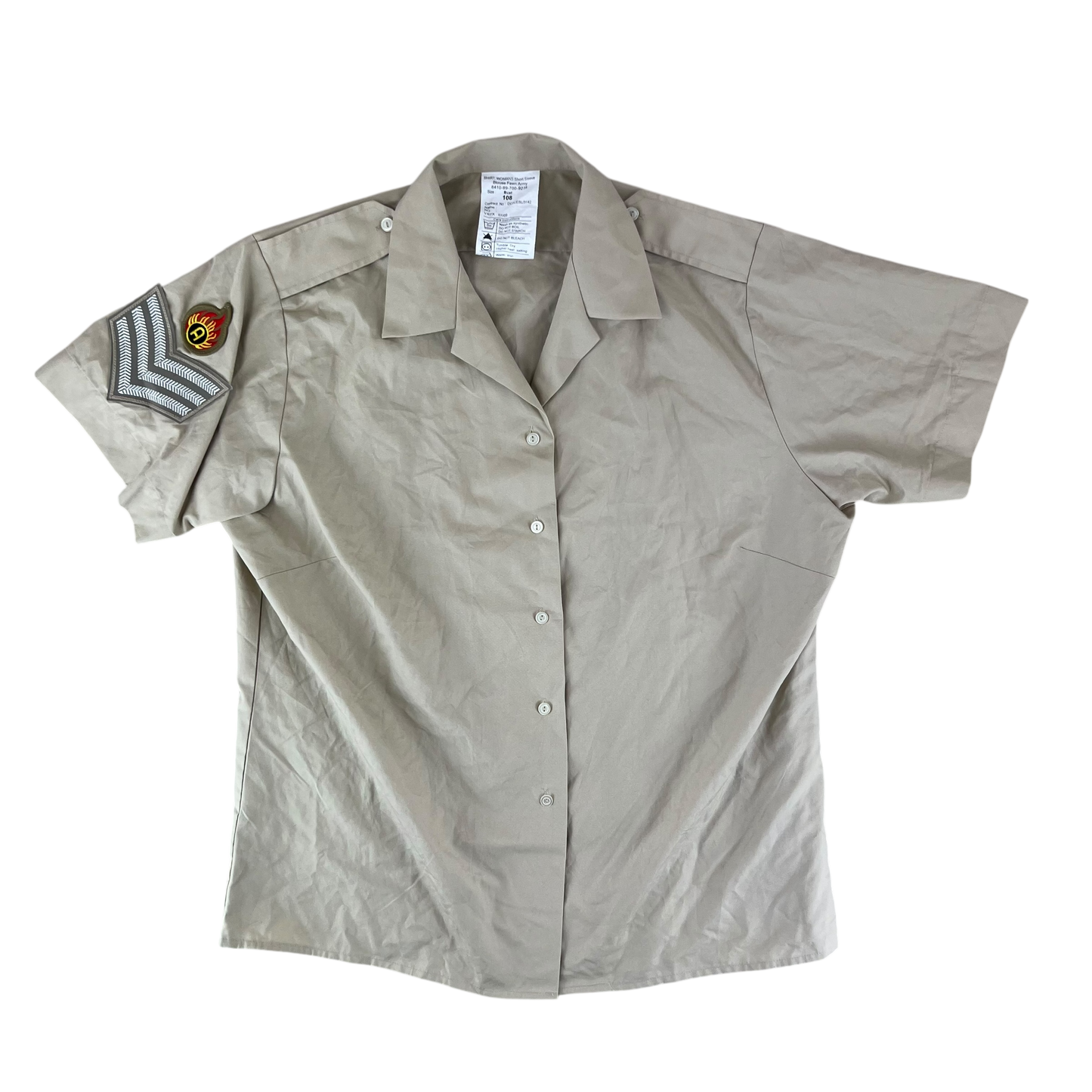British Army Womens Fawn Shirt Short Sleeve - Large 108cm