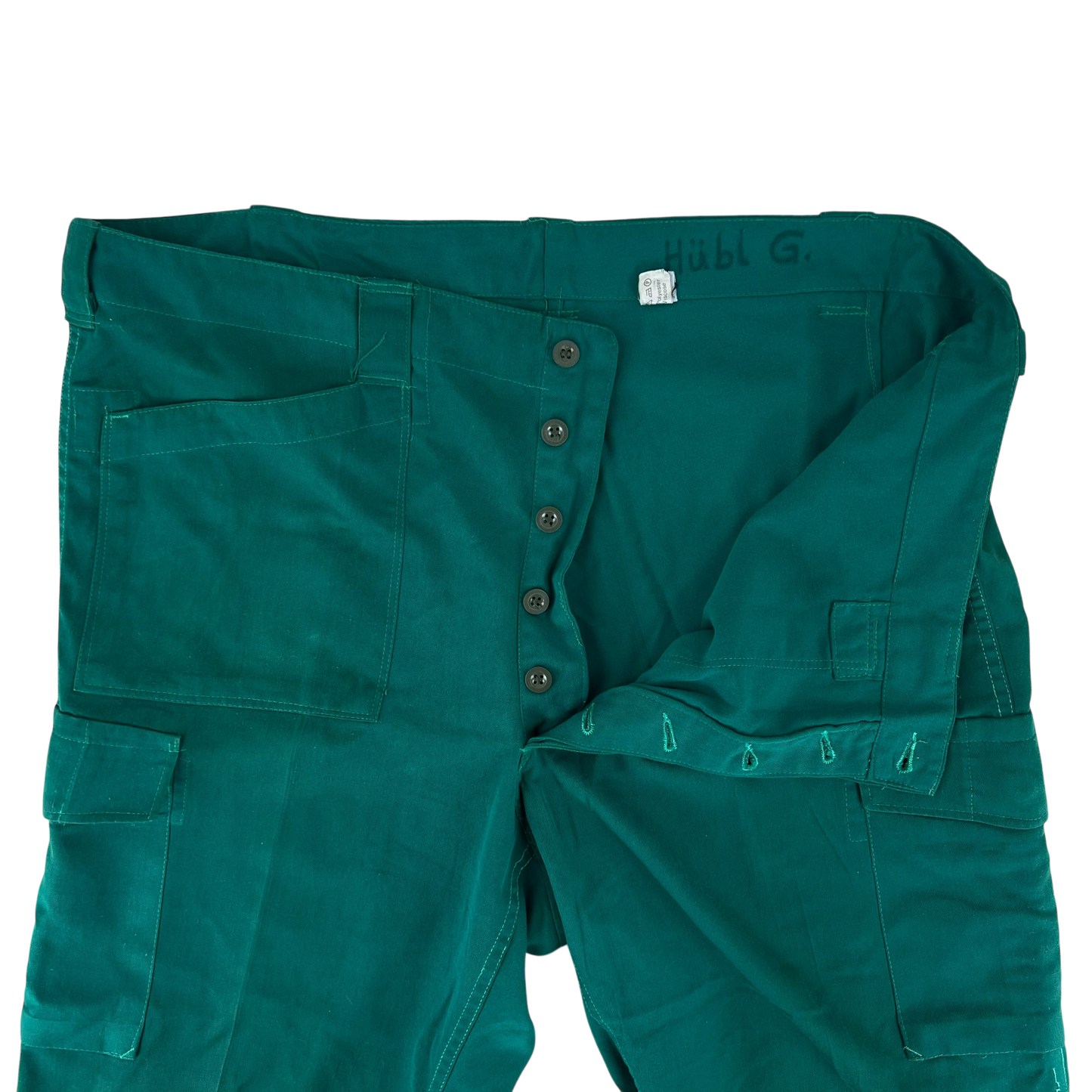 Austrian Army Green Blue Fatigue Trousers - W46 L29