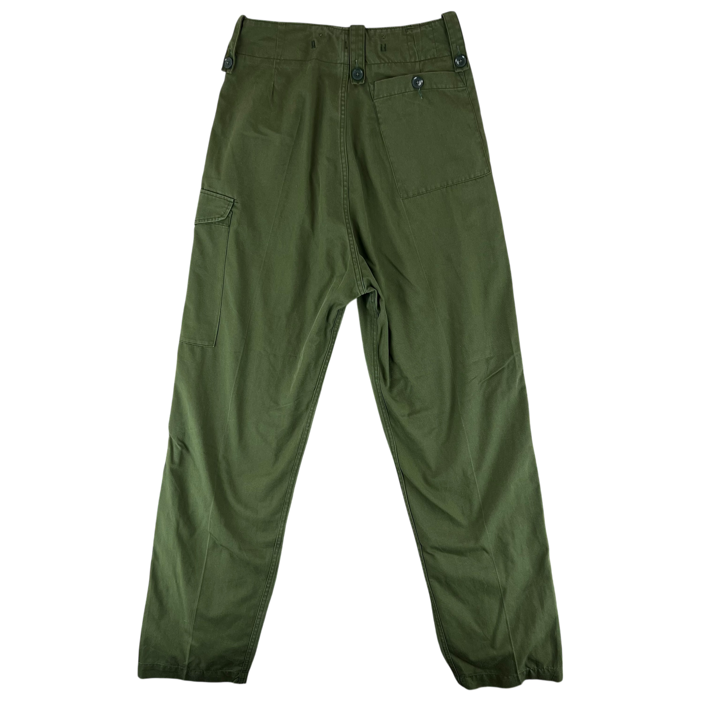 British Army 60s Olive Green Overall Trousers - W31 L33.5