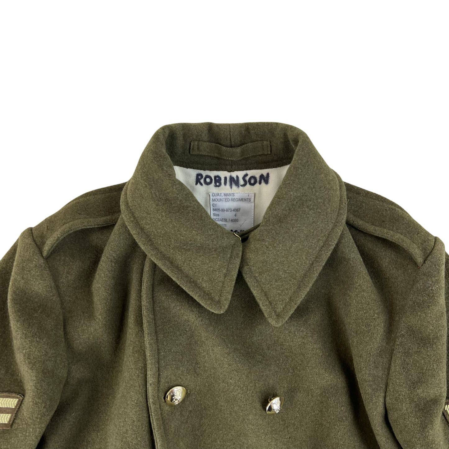 British Army Khaki Wool Greatcoat - REME - Large
