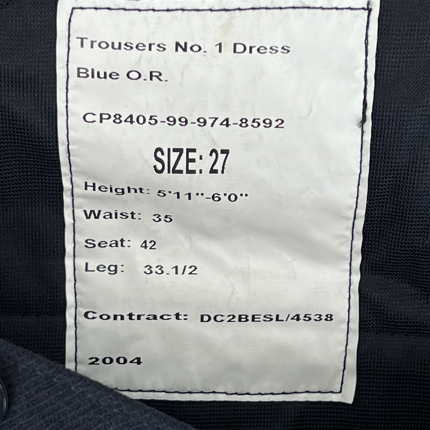 British Army No1 Blues Dress Trousers - Light Infantry / Rifles - W36 L33