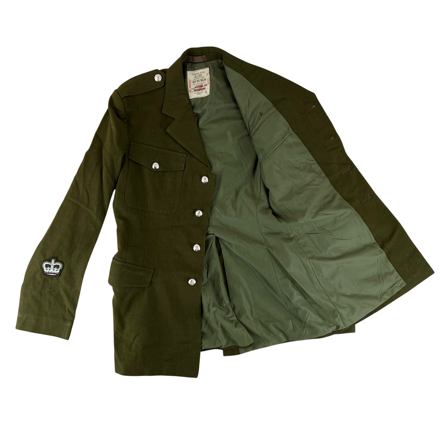 British Army 1980 Pattern No. 2 Khaki Green Dress Jacket - Royal Artillery - Medium 182/104